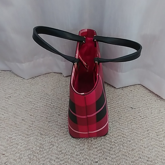 Kate Spade Juno Pink & Black Plaid Handbag  - Picture 4 of 5
